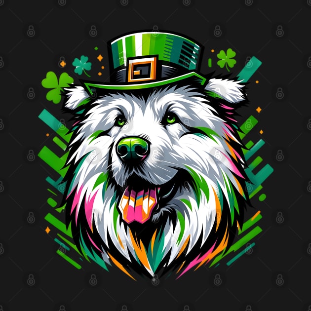 Pyrenean Shepherd Dog Celebrates Saint Patrick's Day by ArtRUs