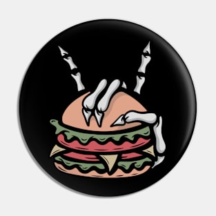 Skull and hamburger Pin