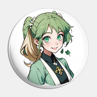 Cute happy anime girl in summer series Pin