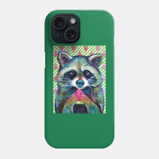 CUTE RACCOON WITH WATERMELON Phone Case