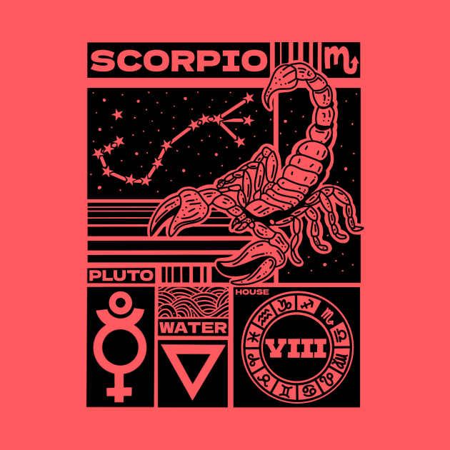 Scorpio Zodiac Astrology Sign by Studio Budal