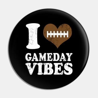 I Love Gameday Vibes Football Sports Pin