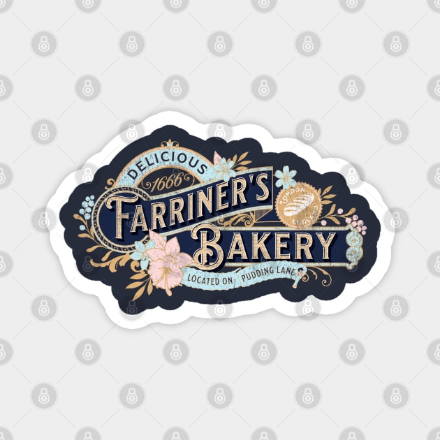 Farriner’s Bakery Vintage Pudding Lane Great London Fire 1666 Magnet by Yesteeyear