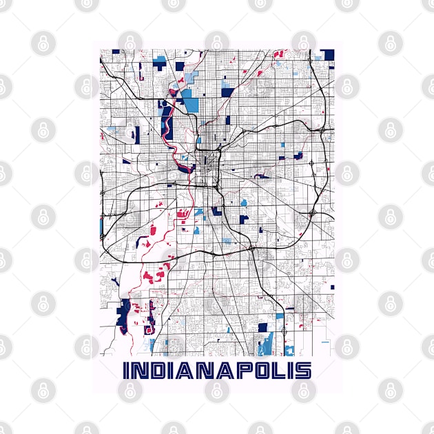 Indianapolis - Indiana MilkTea City Map by tienstencil