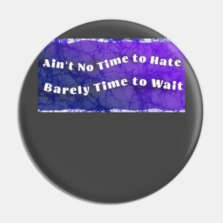 Ain't No Time to Hate Barely Time to Waste Pin