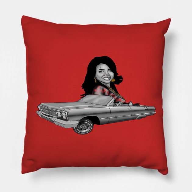 Lowrider chola Pillow by KeegansKolourStudio