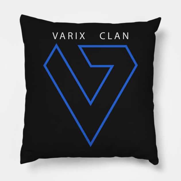 Classic Blue Outline Pillow by VarixClan