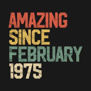 Amazing Since February 1975 45th Birthday Gift 45 Year Old T-Shirt