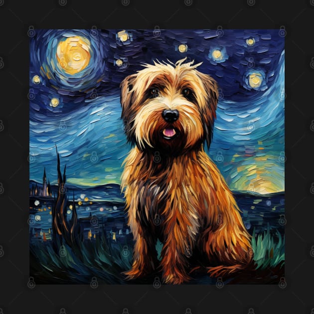 Briard French Shepherd Night by NatashaCuteShop