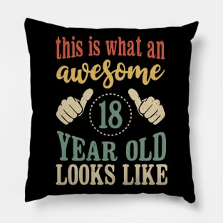 This is What an Awesome 18 Year Old Looks Like Birthday Pillow