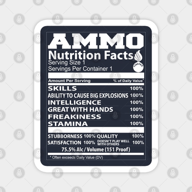 Air Force Ammo Nutrition Facts Magnet by RelevantArt
