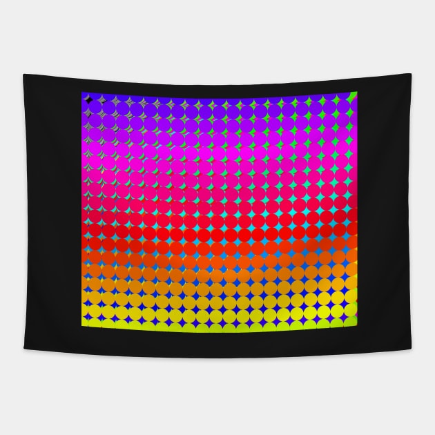 Rainbow Polka dots 007 Tapestry by rupertrussell