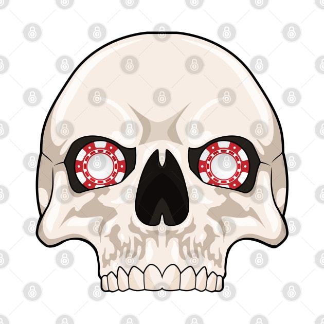 Skull with Poker chips by Markus Schnabel