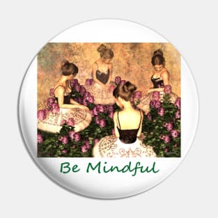 Four ballerinas taking a break among flowers, zen, yoga, buddhism Pin