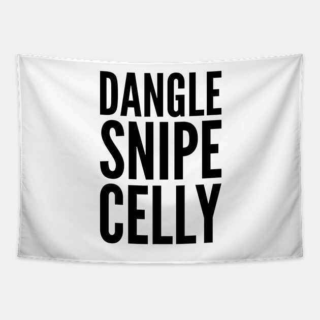 DANGLE SNIPE CELLY Tapestry by HOCKEYBUBBLE