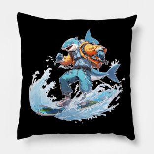 Anime Shark Surfer Bro Pillow