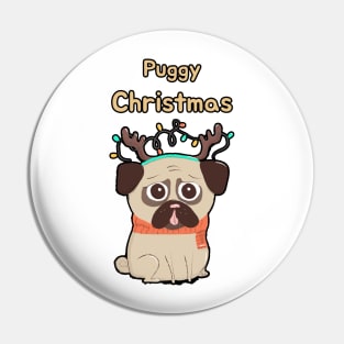 Puggy Christmas Pin