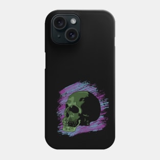 Green Skull Purple Blue Background Phone Case