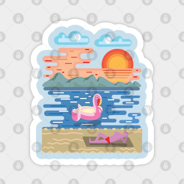Sunbathing and enjoy the vacation Magnet by tepy 