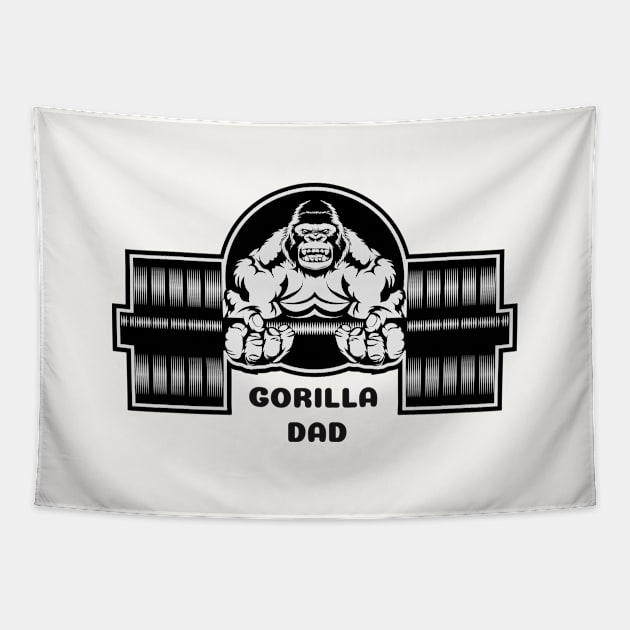 Gorilla Dad Tapestry by Happy Art Designs