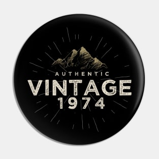 Authentic Vintage 1974 Birthday Design Pin