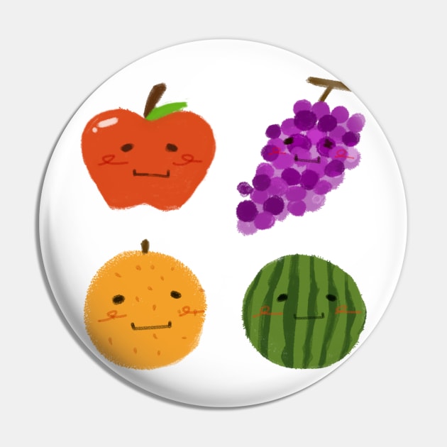 Set of Fruits Doodle Pin by sticksnshiz