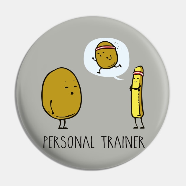 Potato Personal Trainer Funny Workout Humor Premium Gift Premium Pin by Alema Art