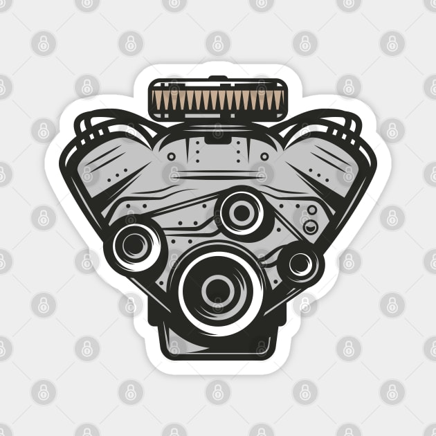 Vintage Engine Magnet by wearapex