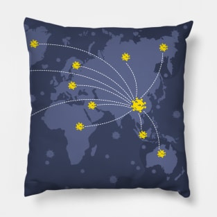 Global Spread Map of Covid-19 Pillow