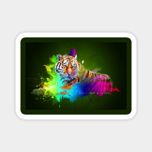 Colorburst tiger in green Magnet