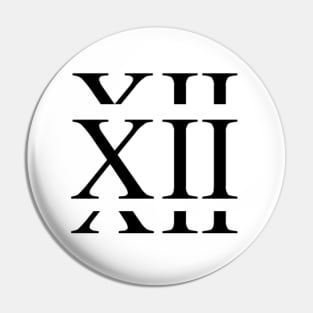 Twelve 12 Roman  Numerals Pin