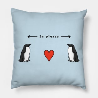 Penguin Says Social Distancing 2m Please Pillow