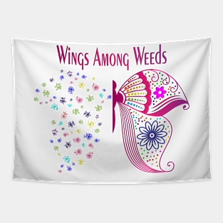 Wings Butterfly Flowers Gift For Best Mothers Lovers Tapestry