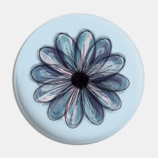 Ocean Watercolor Flower Pin