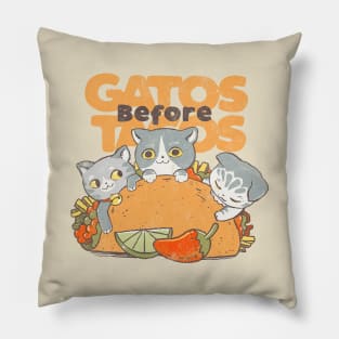 Gatos Before Tacos Pillow