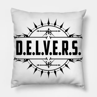 D&D Surprise Party - D.E.L.V.E.R.S. (Black) Pillow