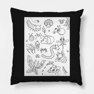 Bugz Coloring Page Pillow