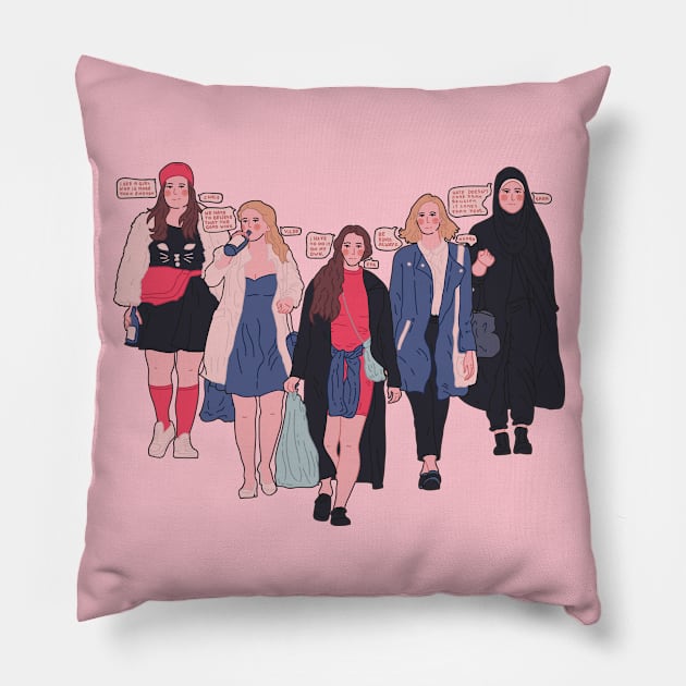 SKAM Girl Squad with quotes Pillow by nanaminhae