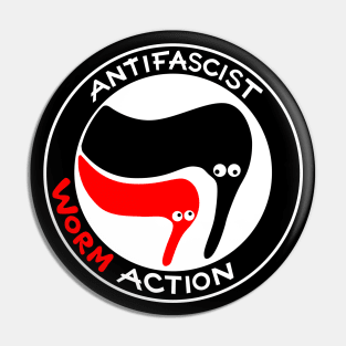 Antifascist Worm Action Pin