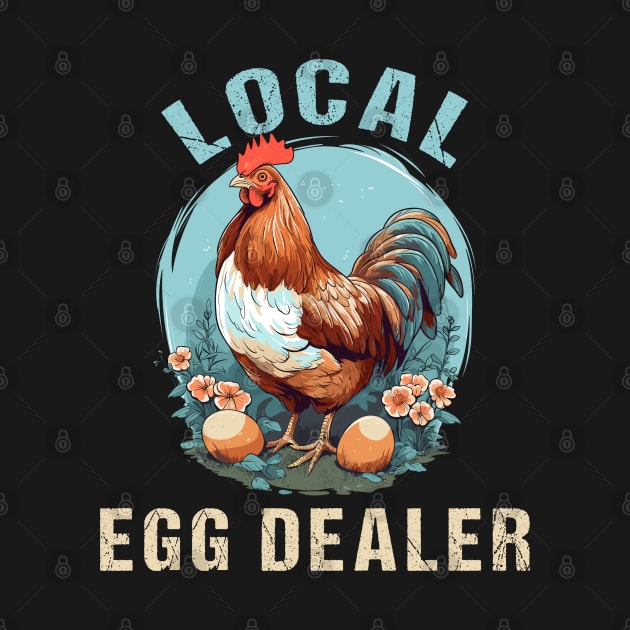 Floral Local Egg Dealer Retro Support Local Egg Farm Animal by RetroZin