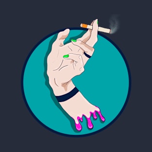 Hand with a cigarette art T-Shirt