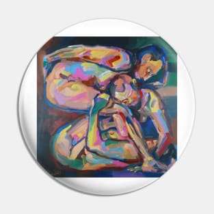 Three abstract figurative nudes in a box Pin