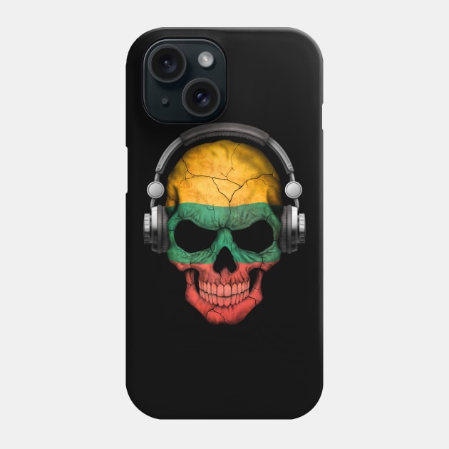 Dark Skull Deejay with Lithuanian Flag Phone Case by jeffbartels