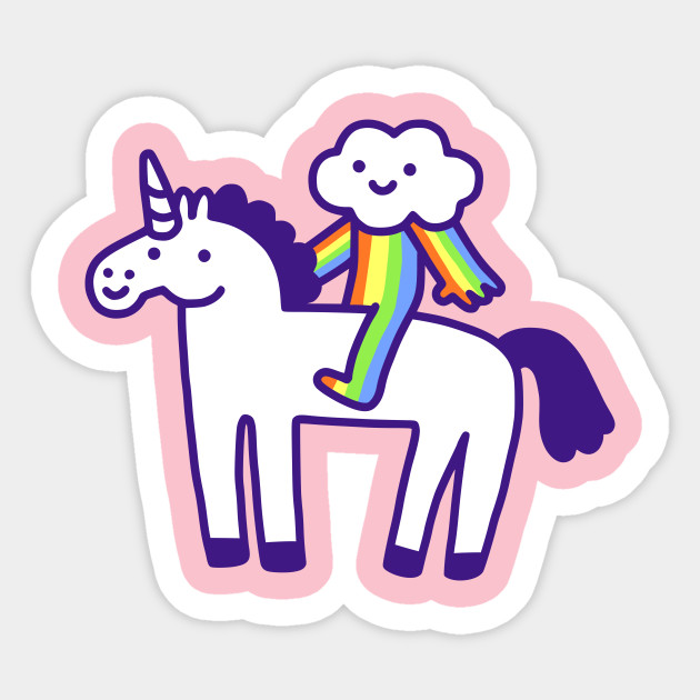 Unicorn and Rainbow - Fantasy - Sticker