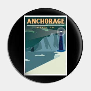 Anchorage, Alaska, USA Ship and Lighthouse Pin