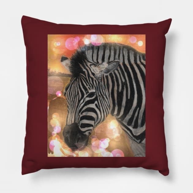 Zebra Pillow by teenamarie23art