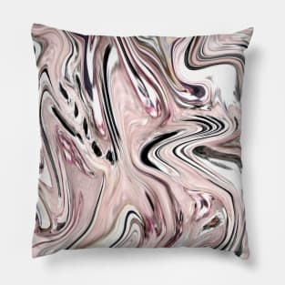 preppy spring pastel color grey pink marble swirls Pillow