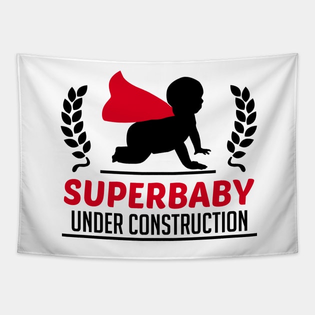 Superbaby under construction Tapestry by CheesyB