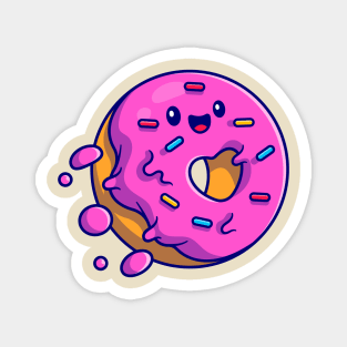 Cute Doughnut Flying Cartoon Magnet