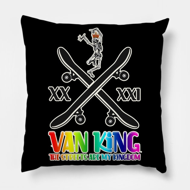 van King - The Skull King Dance - XX XXI Pillow by vanKing